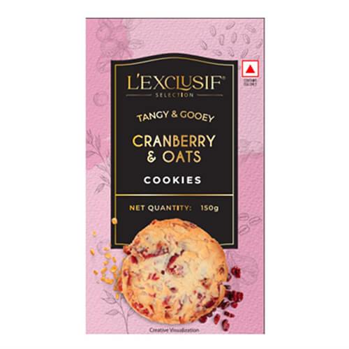 L Exclusif Cranberry N Oats Cookies 150G (Non-Veg) - The Gift Studio