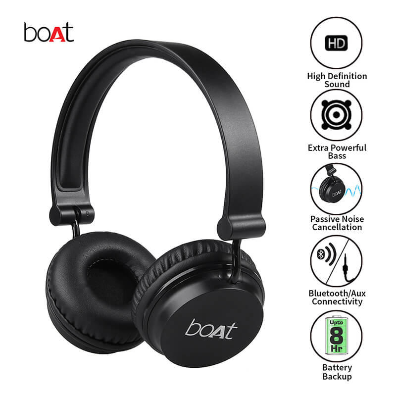 boAt Rockerz 410 Black Headphones