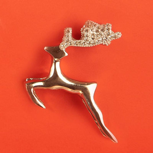 X Mas Reindeer with Diamonds & Tlight holder - The Gift Studio