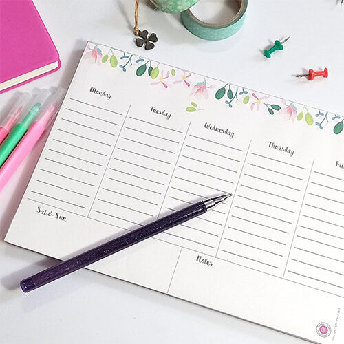 Abbey Weekly Planner Notepad 11X8.25 Inc