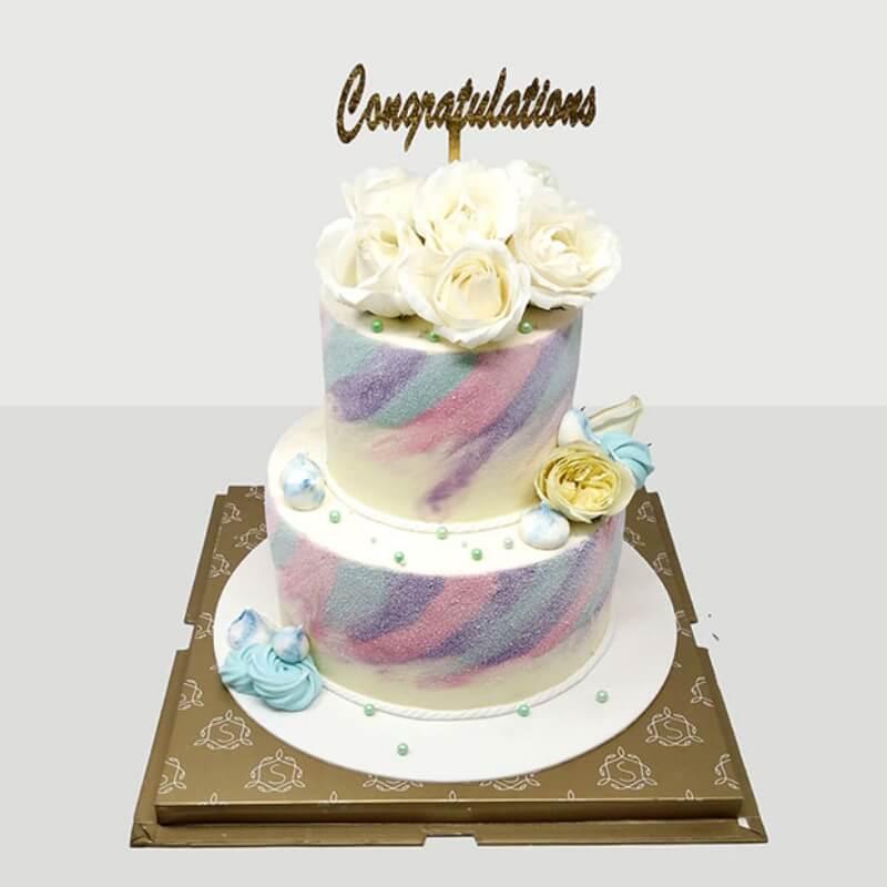 Floral Marble Cake - The Gift Studio