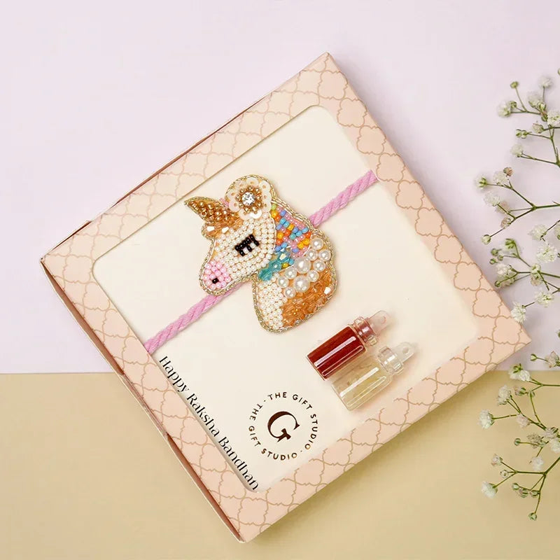 Unicorn Beaded Rakhi - The Gift Studio