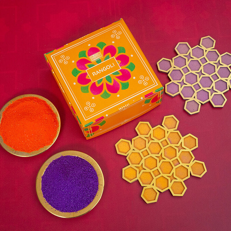 Organic Rangoli With Stencil Small
