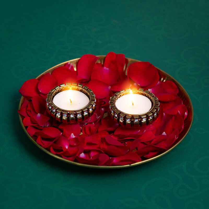Diamond Matki Tea-light Holder 2pcs