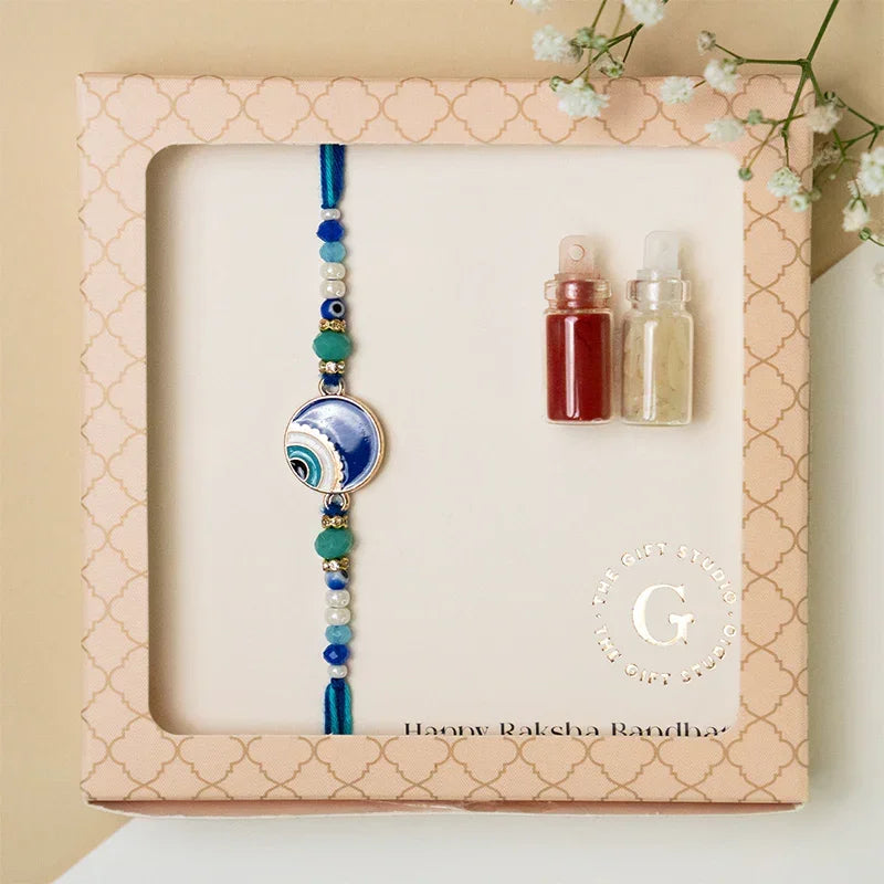 Evil Eye Enamel Rakhi - The Gift Studio