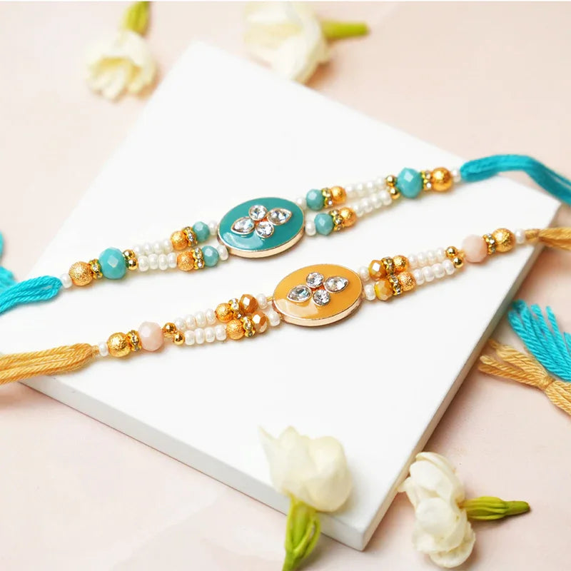 Majestic Meena Rakhis (Set of 2) - The Gift Studio