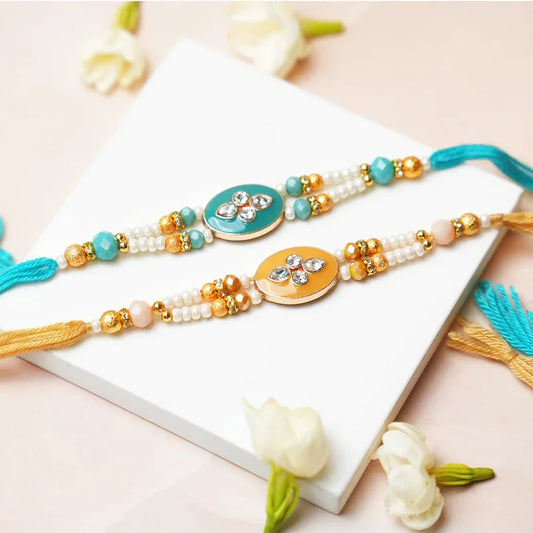 Majestic Meena Rakhis (Set of 2) - The Gift Studio