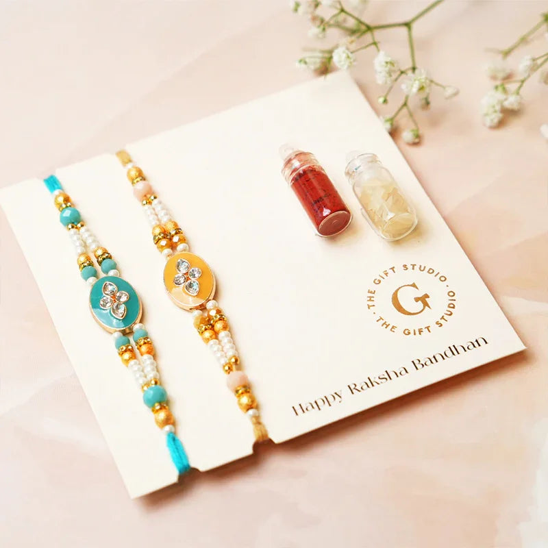 Majestic Meena Rakhis (Set of 2) - The Gift Studio