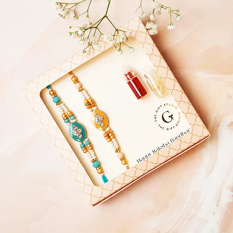 Majestic Meena Rakhis (Set of 2) - The Gift Studio