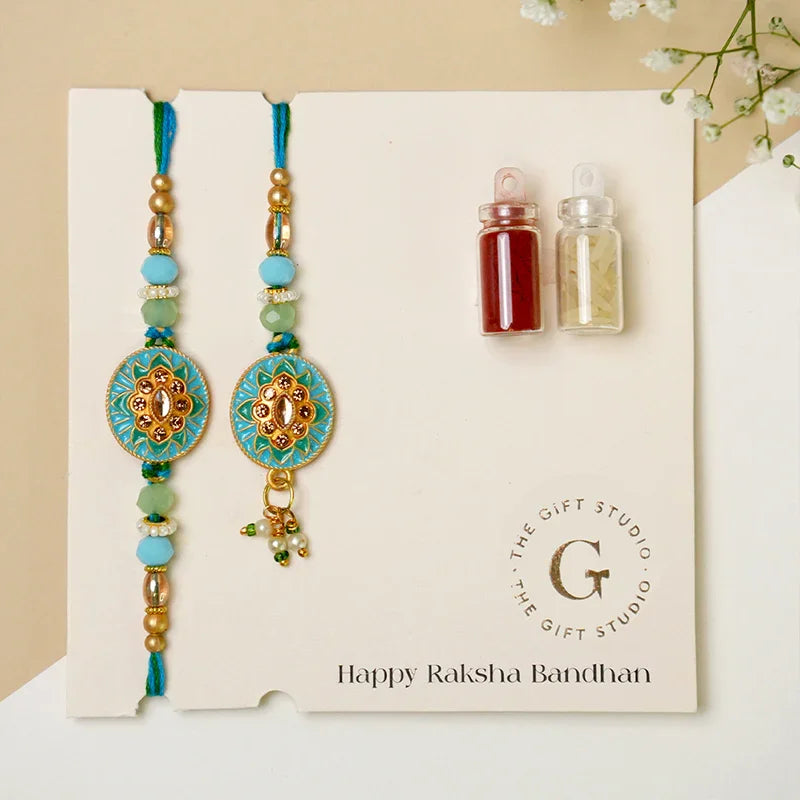 Meenakari Bhaiya Bhabhi Rakhi - The Gift Studio