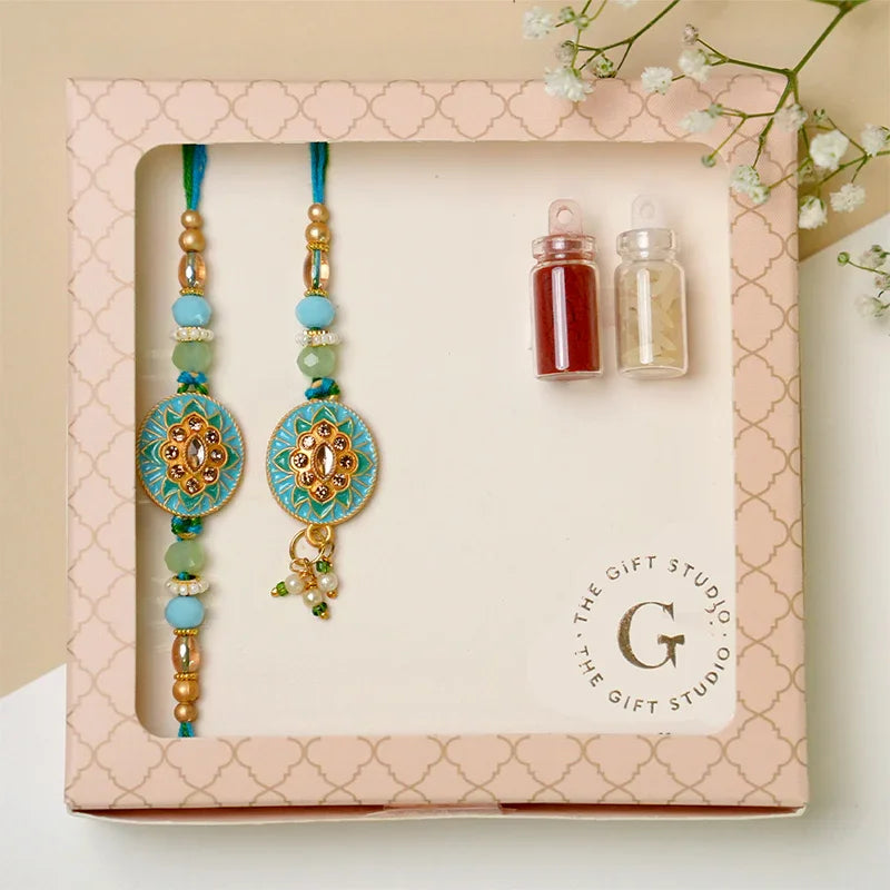 Meenakari Bhaiya Bhabhi Rakhi - The Gift Studio