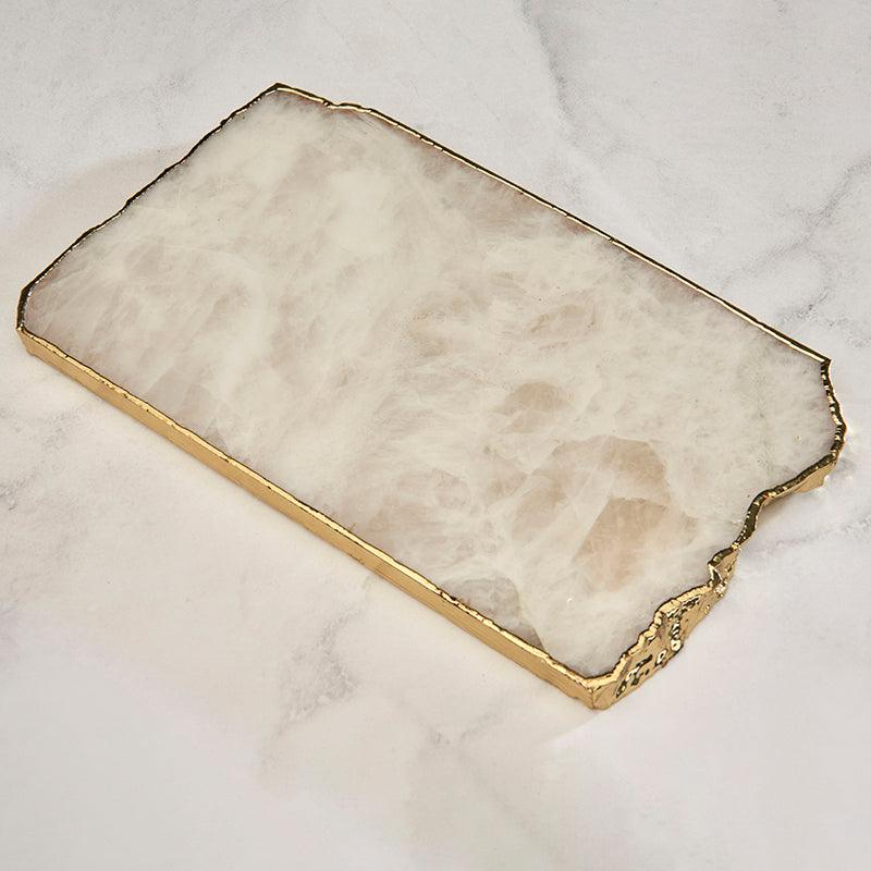 Rose Quartz Cheeseboard & Set of 3 Cheese Knives - The Gift Studio