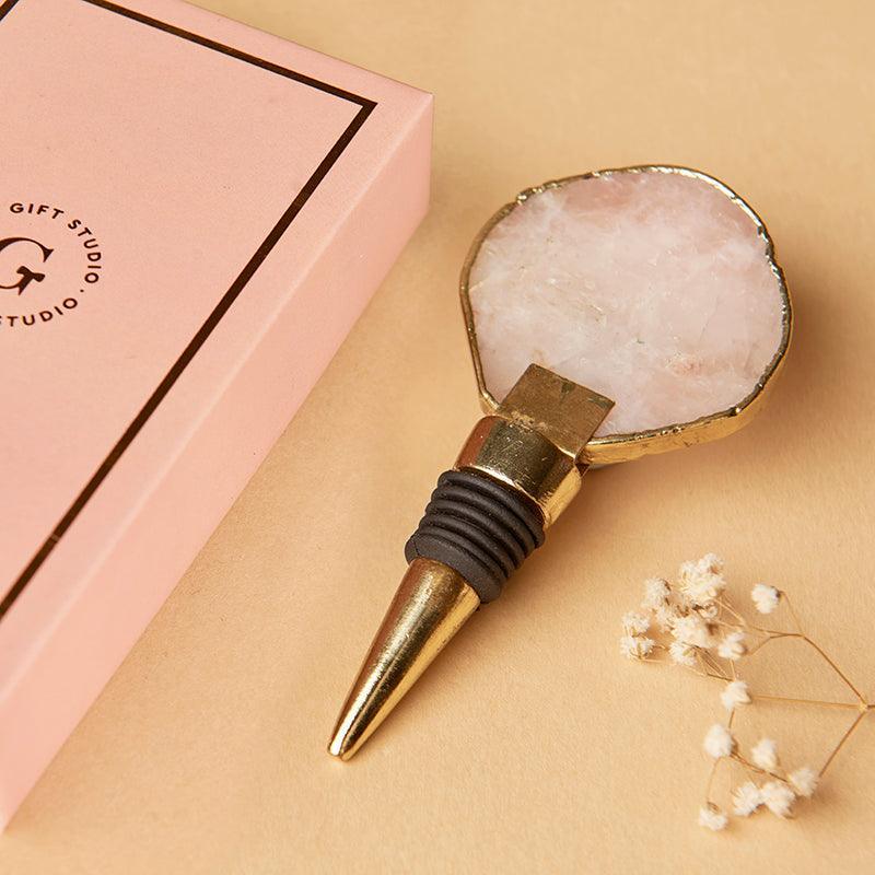 Rose Quartz Wine Stopper - The Gift Studio