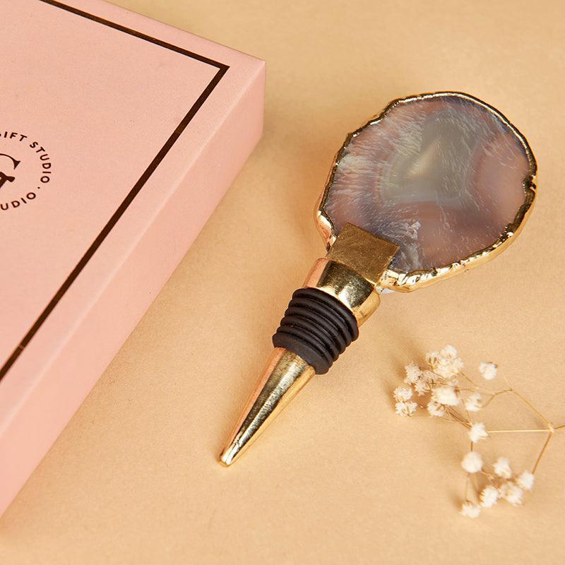 Grey Agate Wine Stopper - The Gift Studio