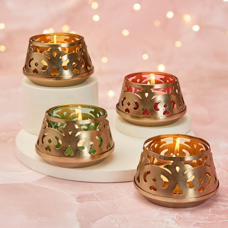 Ornate Cutwork T-light Holder (Set of 4) - The Gift Studio