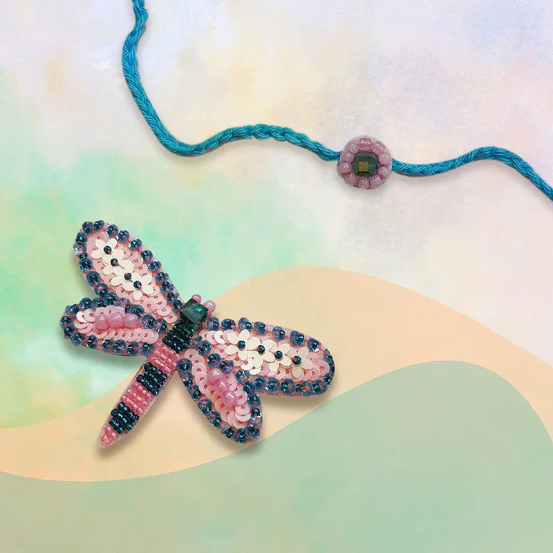 Azure Rakhi & Dragonfly Brooch - The Gift Studio