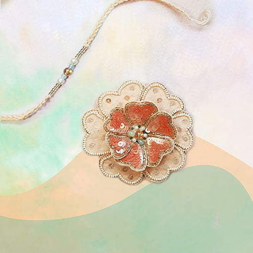 Pearl Rakhi & Dreamflower Brooch - The Gift Studio