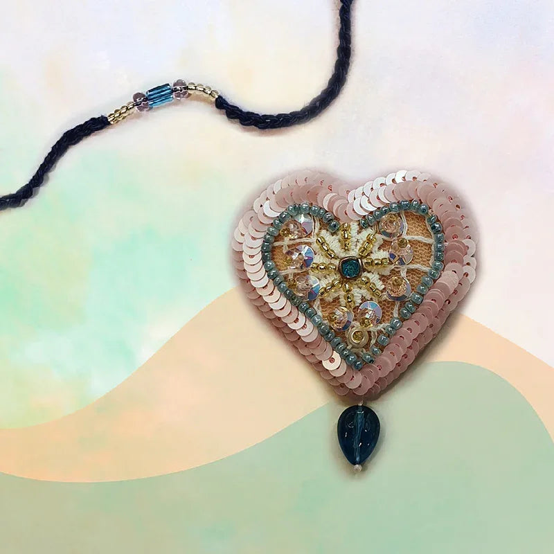 Starry Night Rakhi-Parisian Heart Brooch - The Gift Studio