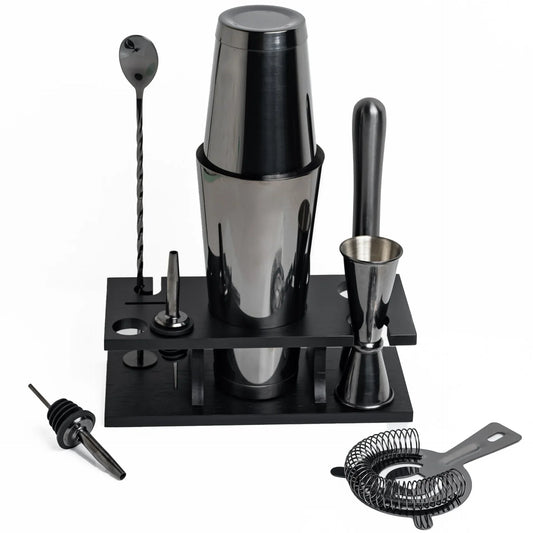 Professional Bar Set, Black - 9pc - The Gift Studio