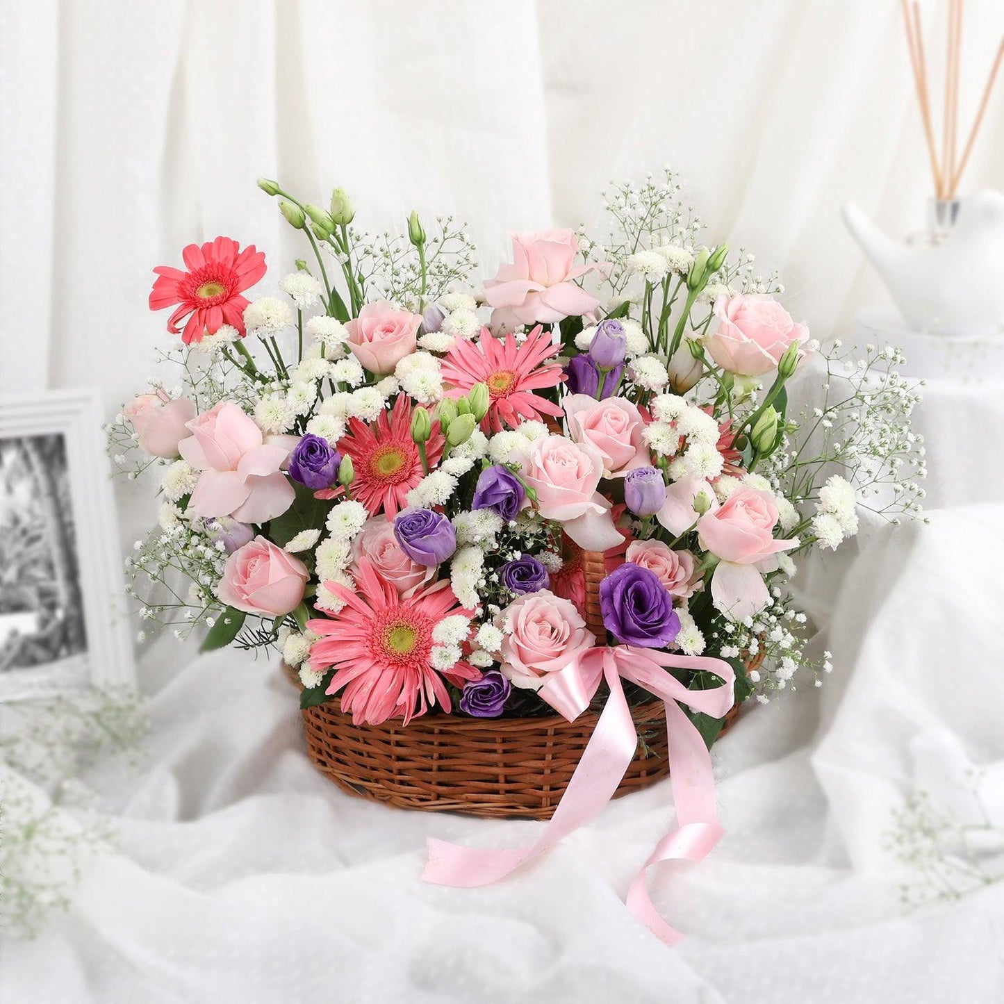 Blushing Meadow – Mixed Bloom Bouquet