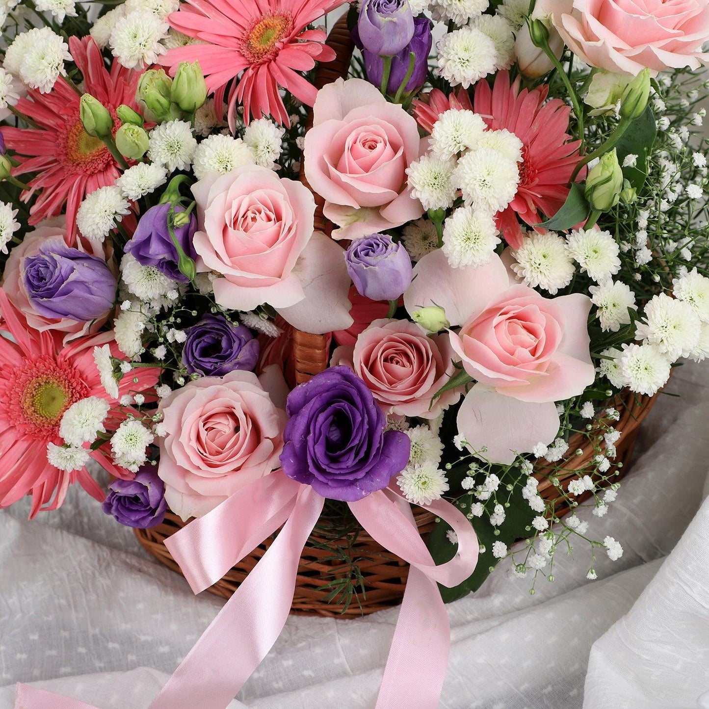Blushing Meadow – Mixed Bloom Bouquet