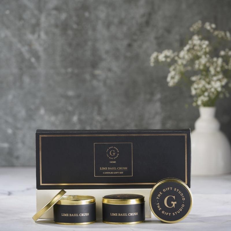 Candles Set of 3 Lime Basil Crush - The Gift Studio
