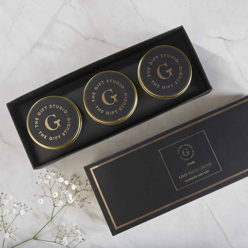 Candles Set of 3 Lime Basil Crush - The Gift Studio