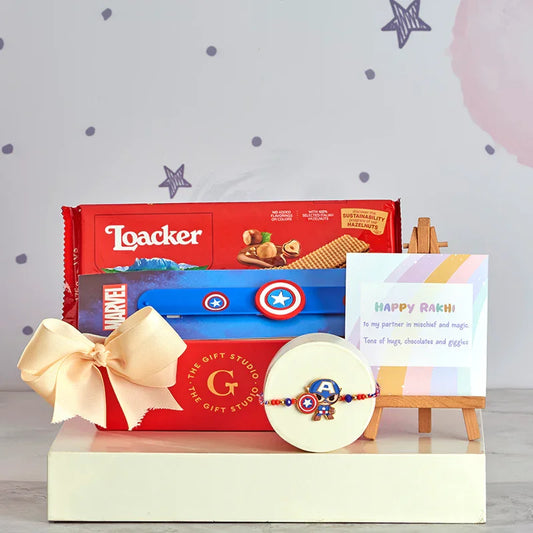 Captain America's Rakhi Hamper for Boys_The Gift Studio