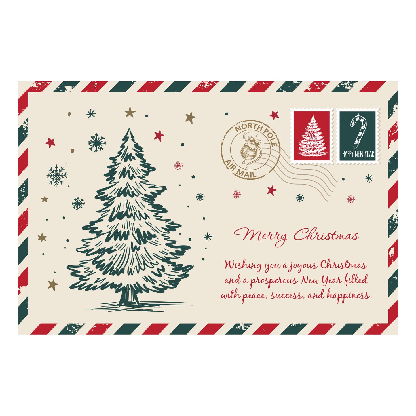 Christmas Greeting Postcard