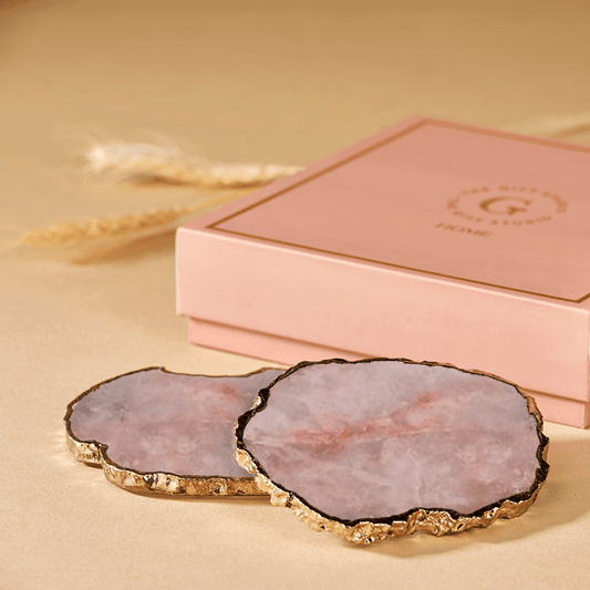 Coaster Peach Quartz set of 2 - The Gift Studio