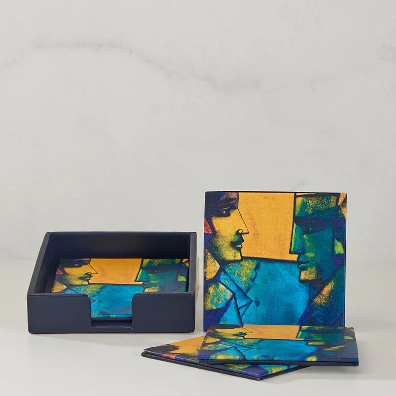 Coaster Faux Leather Paresh Maity 4X4In-The Gift Stduio