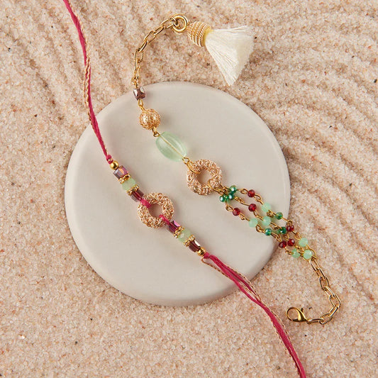 Designer Beaded Bhaiya Bhabhi Rakhi_The Gift Studio