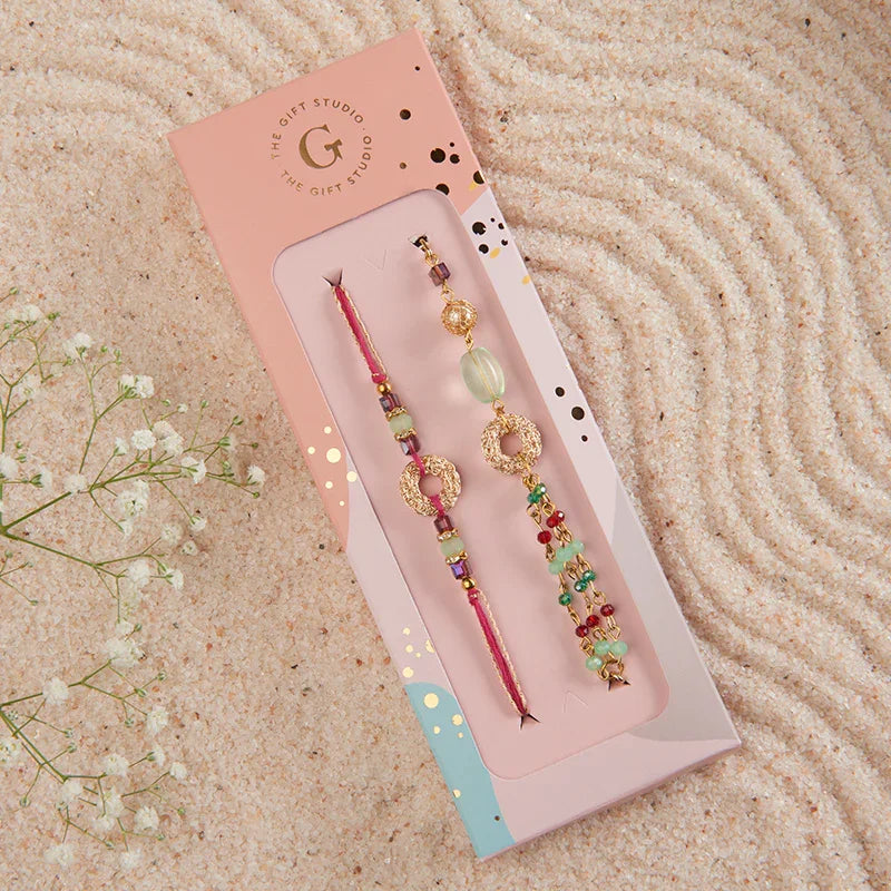 Designer Beaded Bhaiya Bhabhi Rakhi_The Gift Studio