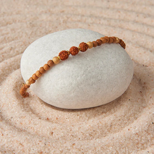 Divine Rudraksha Bracelet Rakhi_The Gift Studio