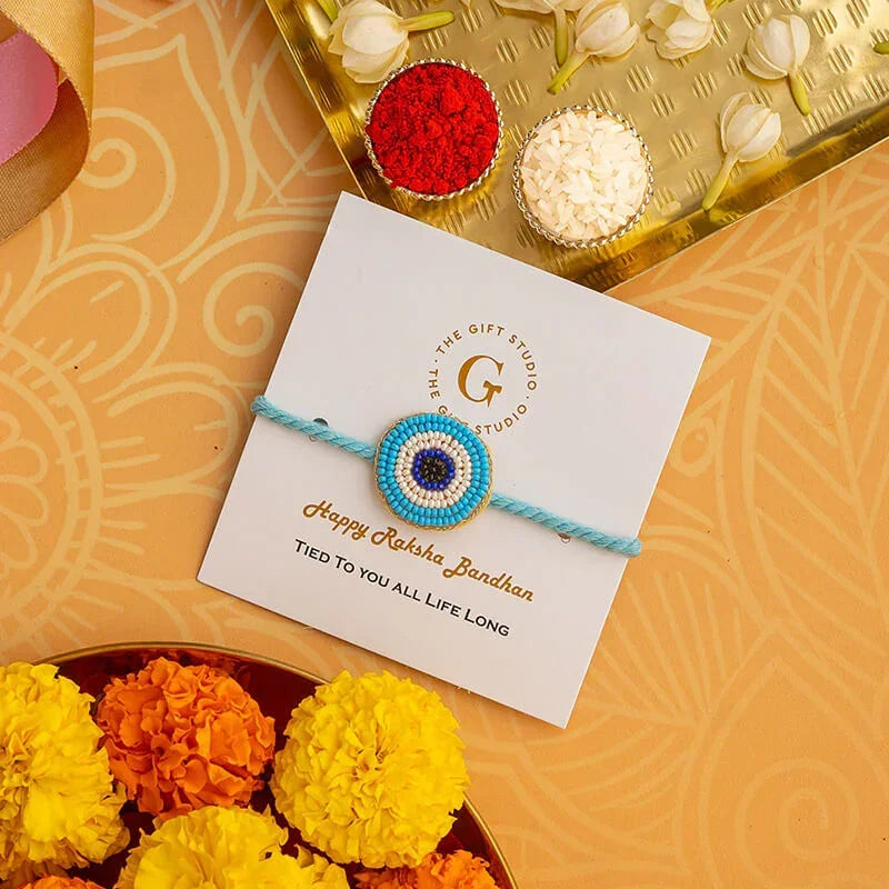 Blue Evil Eye Rakhi - The Gift Studio