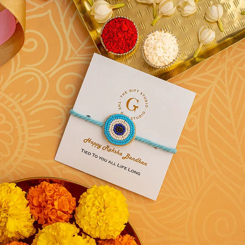 Blue Evil Eye Rakhi - The Gift Studio