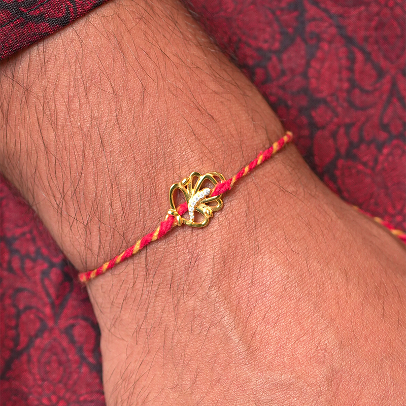 Ganesha 925 Sliver Sterling Gold Platted Rakhi