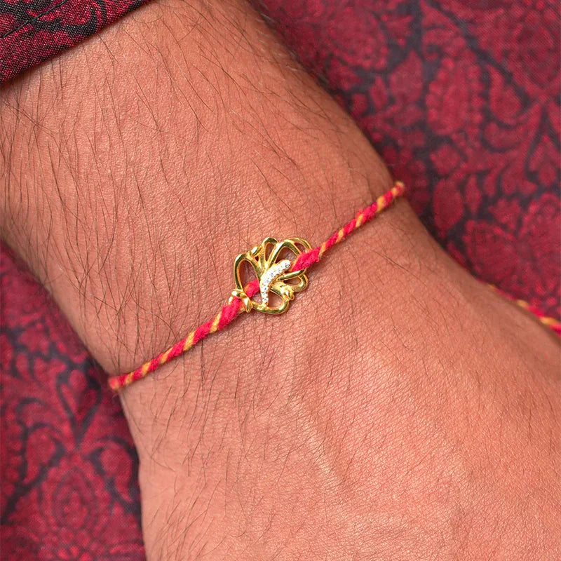 Ganesha 925 Sliver Sterling Gold Platted Rakhi