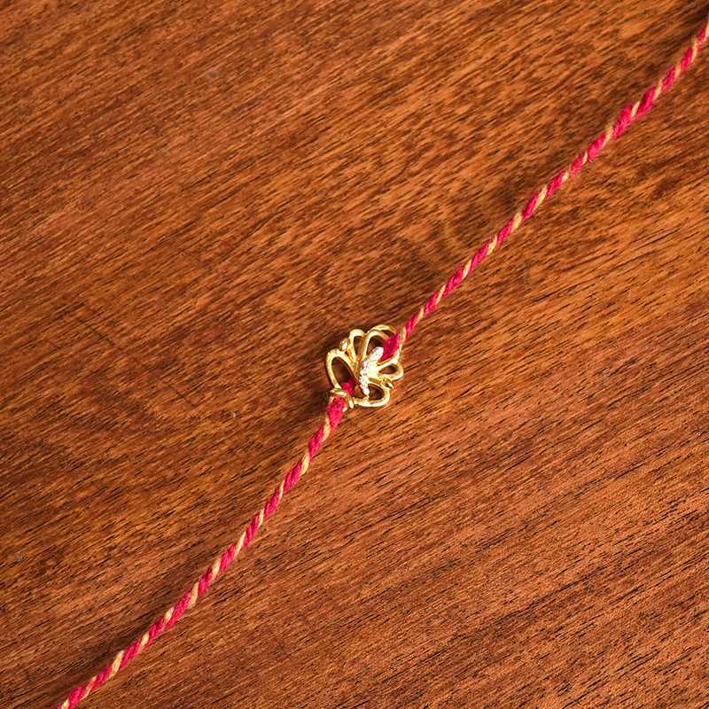 Ganesha 925 Sliver Sterling Gold Platted Rakhi