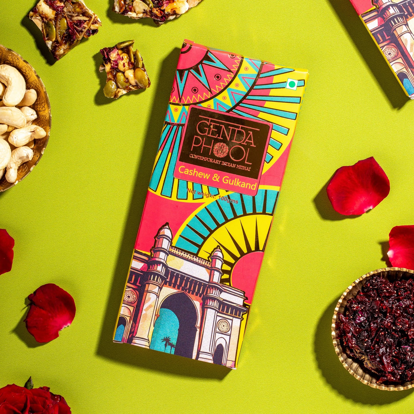 Cashew & Gulkand Chikki-The Gift Stduio