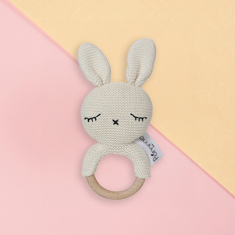 Knitted Blush Cutie Rattle