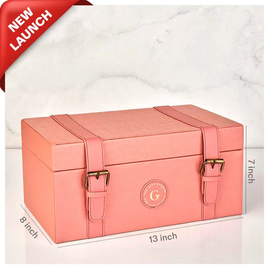 Leather Briefcase Ash Pink Small 13X8X7 Inch_The Gift Studio