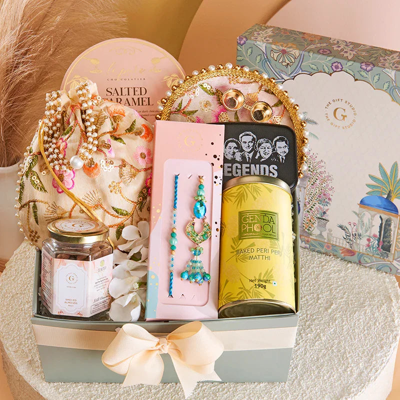 Melodies & Munchies Bhaiya-Bhabhi Rakhi Hamper_The Gift Studio