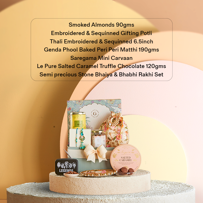 Melodies & Munchies Bhaiya-Bhabhi Rakhi Hamper_The Gift Studio