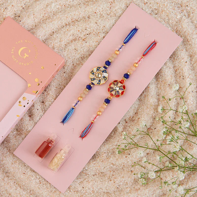 Royal Radiance Rakhi Set of 2_The Gift Studio