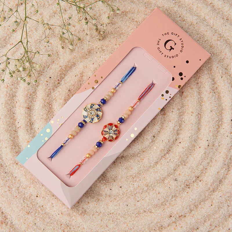 Royal Radiance Rakhi Set of 2_The Gift Studio