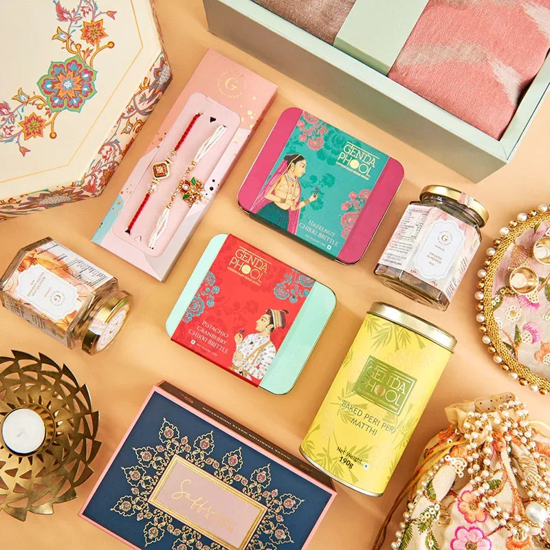 Royal Threads Rakhi Hamper for Bhaiya & Bhabhi-The Gift Stduio