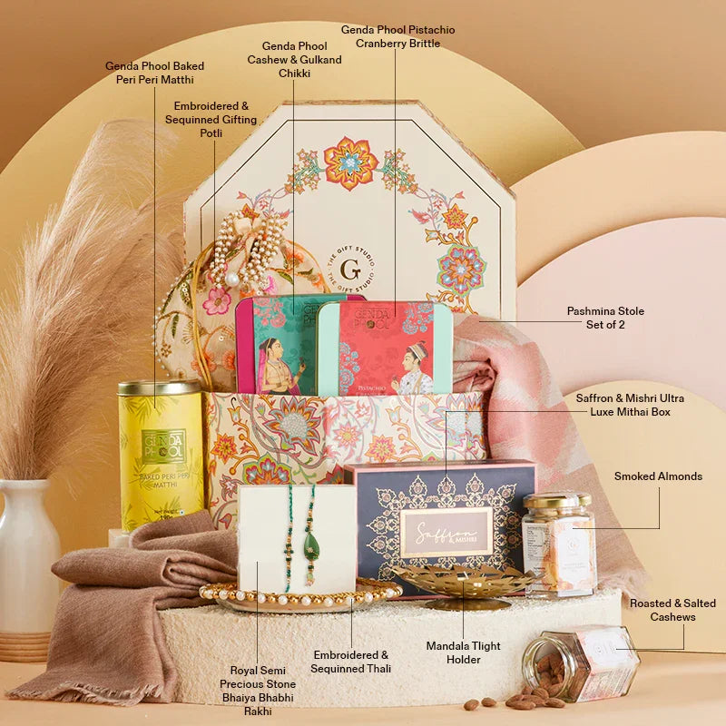 Royal Threads Rakhi Hamper for Bhaiya & Bhabhi