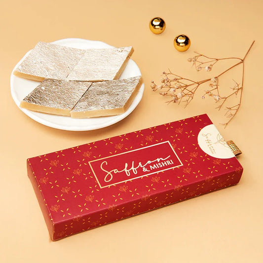 Saffron & Mishri Kaju Katli Box of 6-The Gift Stduio