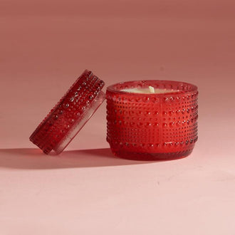 Scarlet Textured Glass Jar Candle 28 Hrs